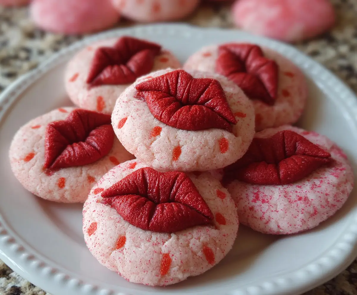 Delicious Strawberry Kiss Cookies with fresh strawberries and sweet icing