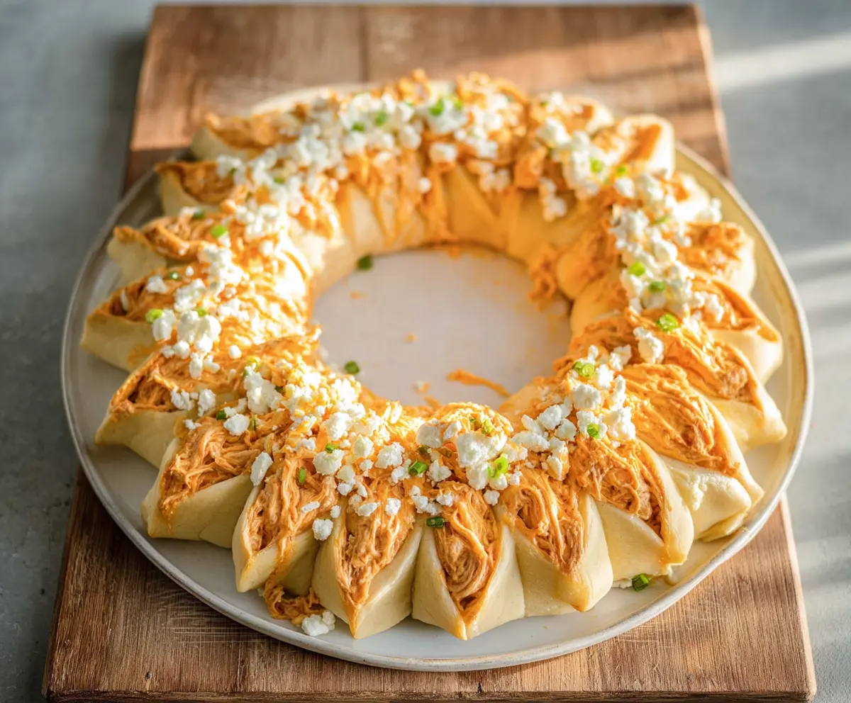 Easy Buffalo Chicken Crescent Ring