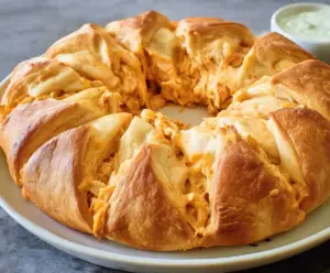 Buffalo Chicken Crescent Roll Ring