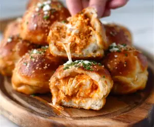 Buffalo Chicken Stuffed Pretzel Bites