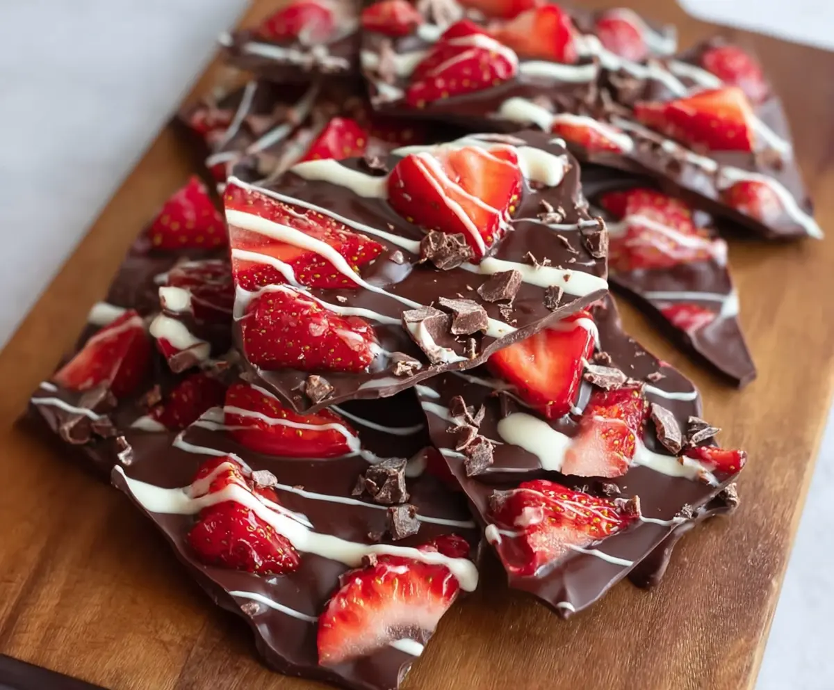 Easy Chocolate Covered Strawberry Bark