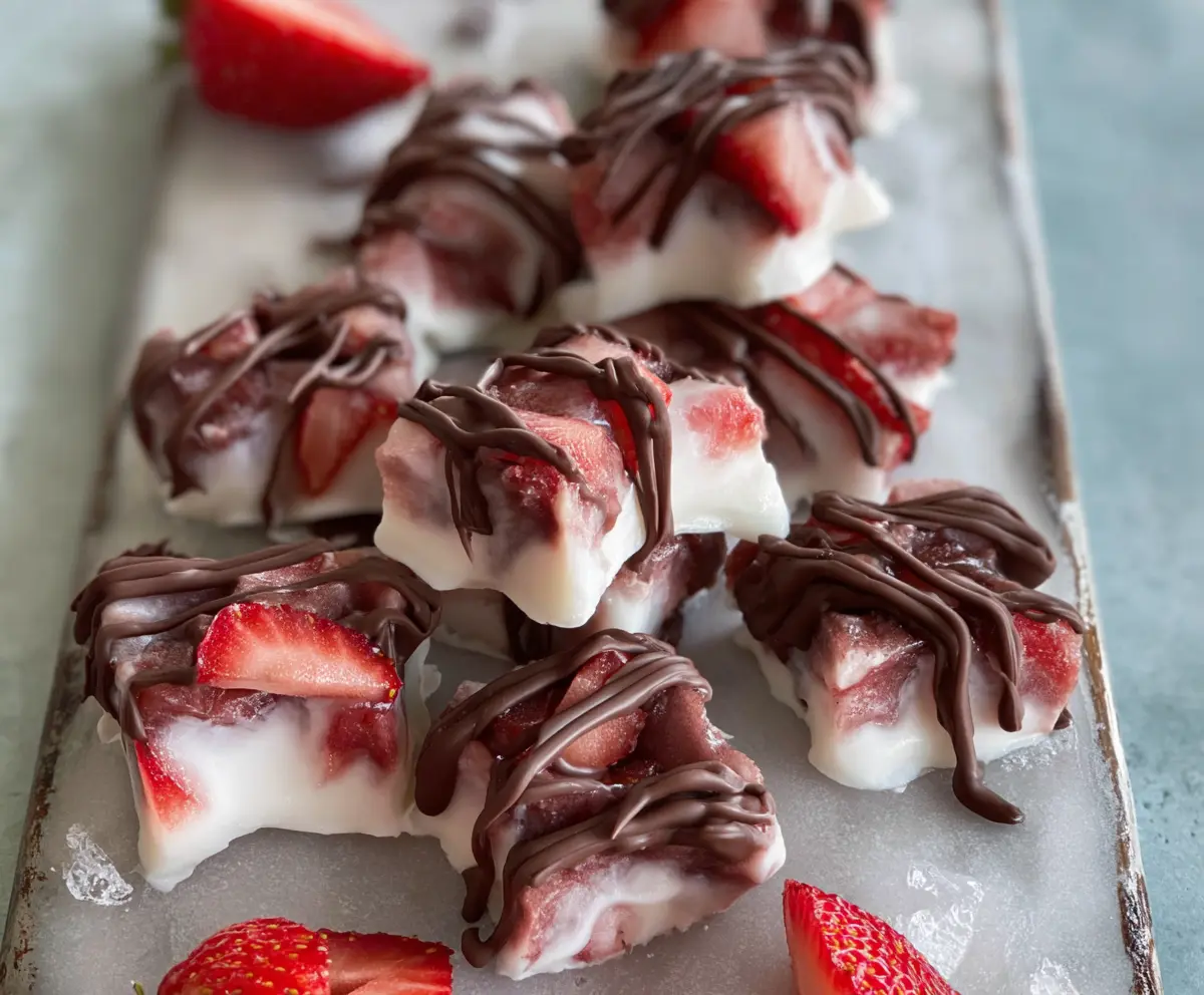 Easy Chocolate Strawberry Yogurt Bites