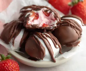 Chocolate Strawberry Yogurt Bites