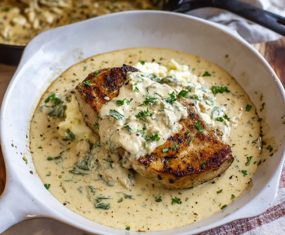 Creamy Garlic Pork Chops Recipe