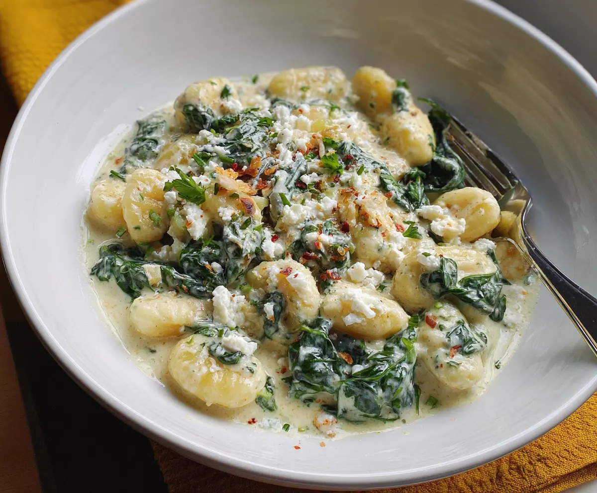 Creamy Spinach Feta Gnocchi