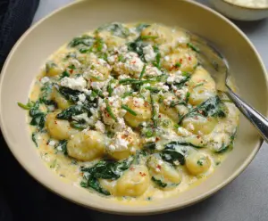 Creamy Gnocchi with Spinach and Feta