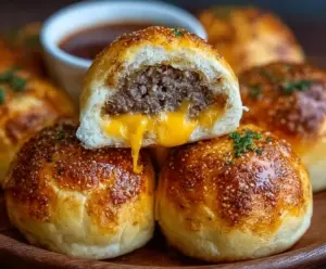 Garlic Parmesan Cheeseburger Bombs