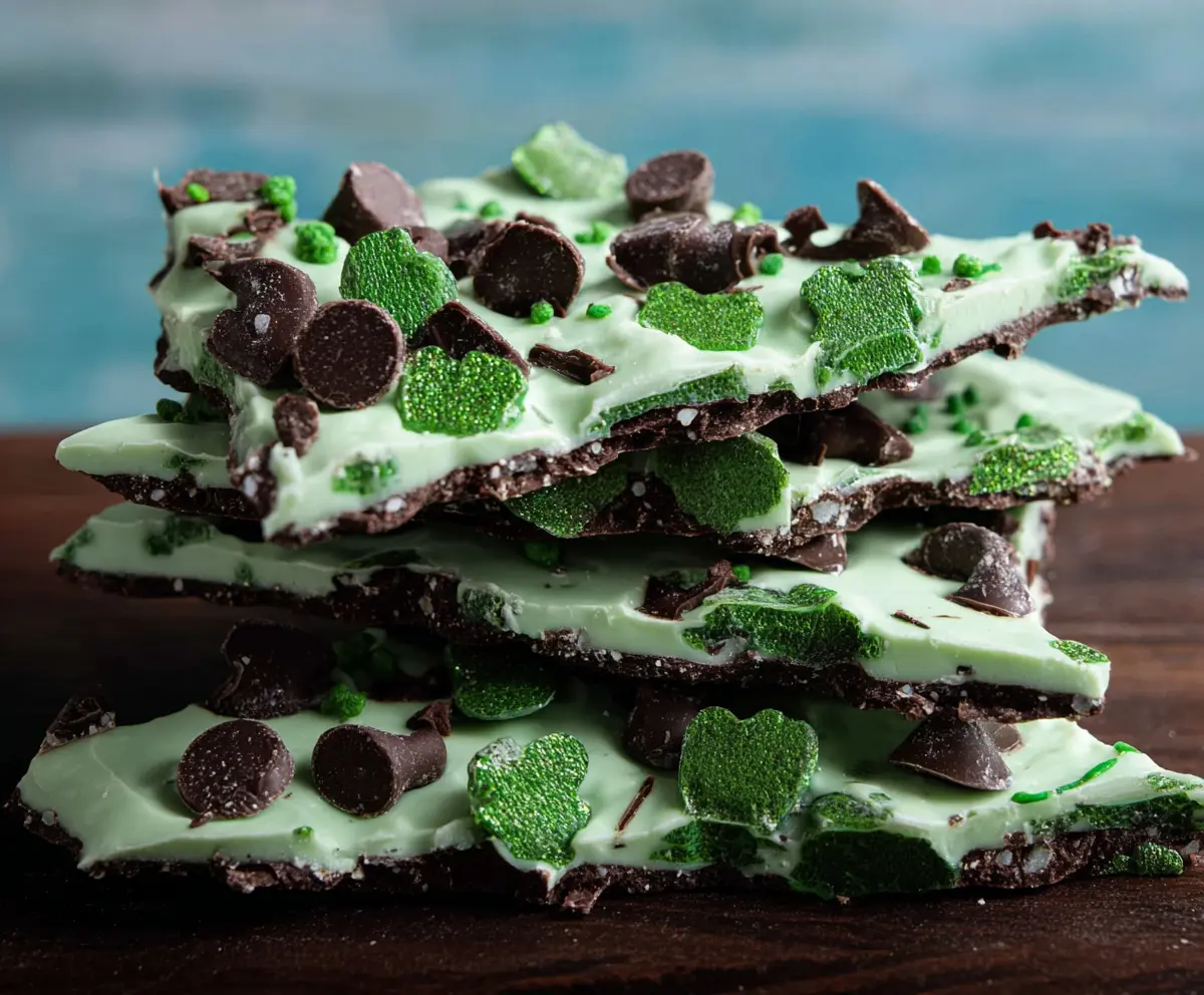 Easy Mint Chocolate Shamrock Bark Recipe