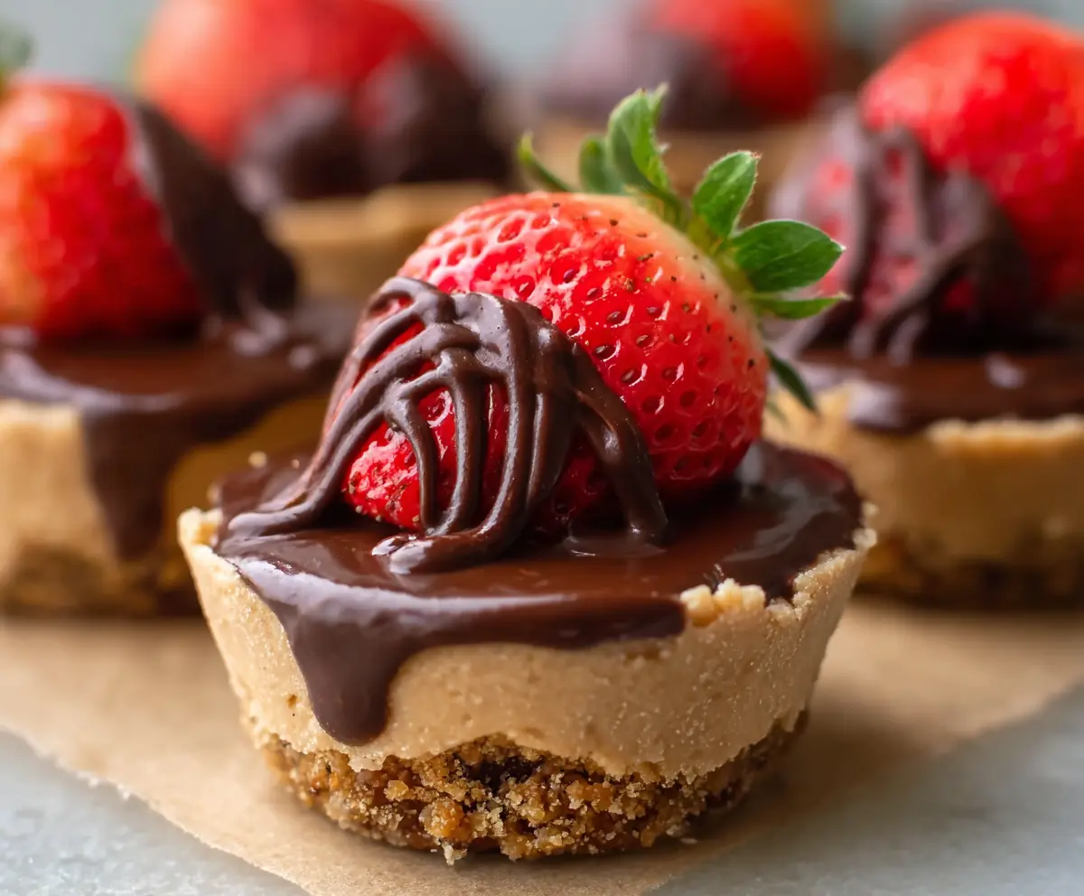 Easy No-Bake Chocolate Strawberry Cheesecake