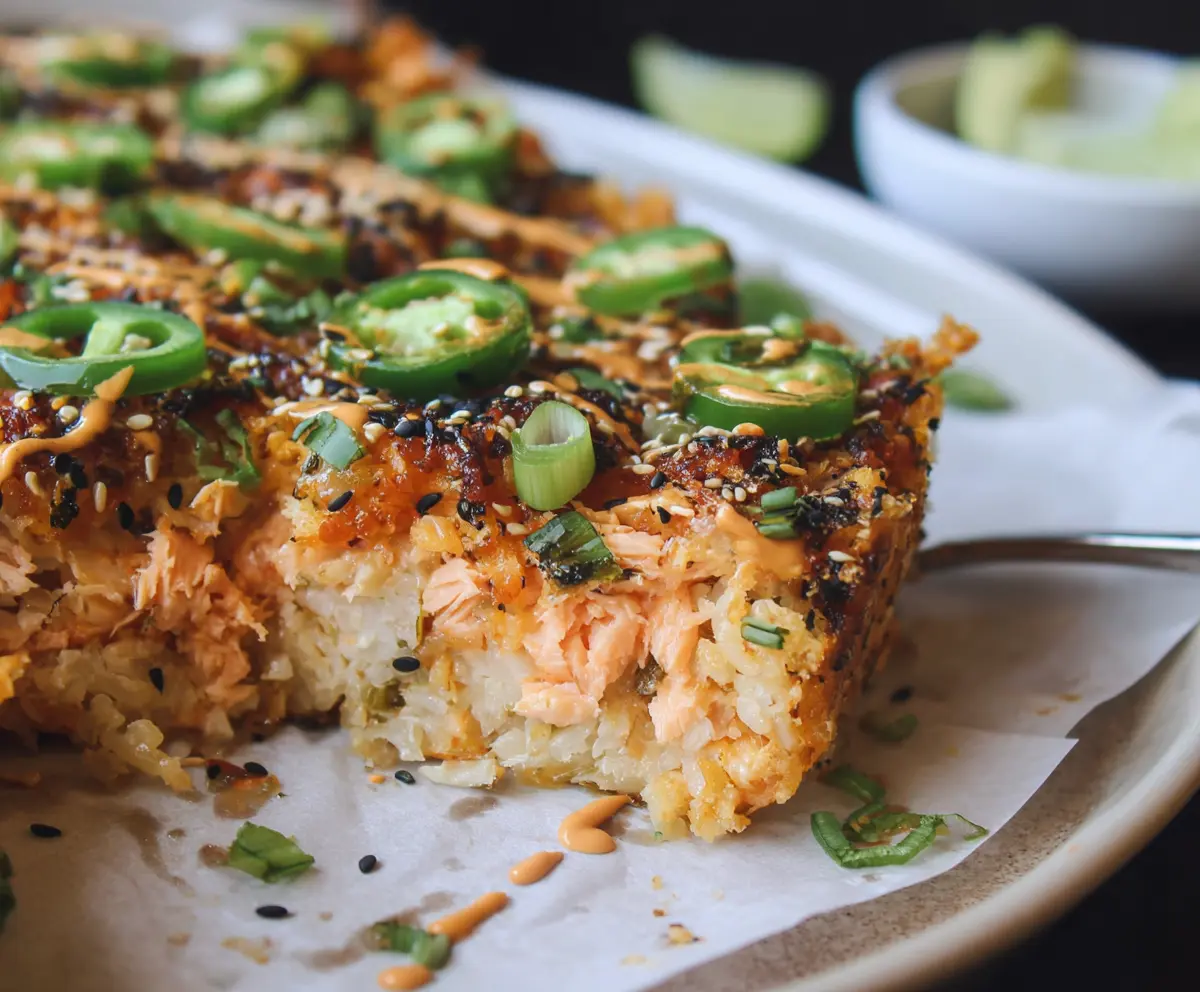 Easy Spicy Salmon Sushi Bake Recipe