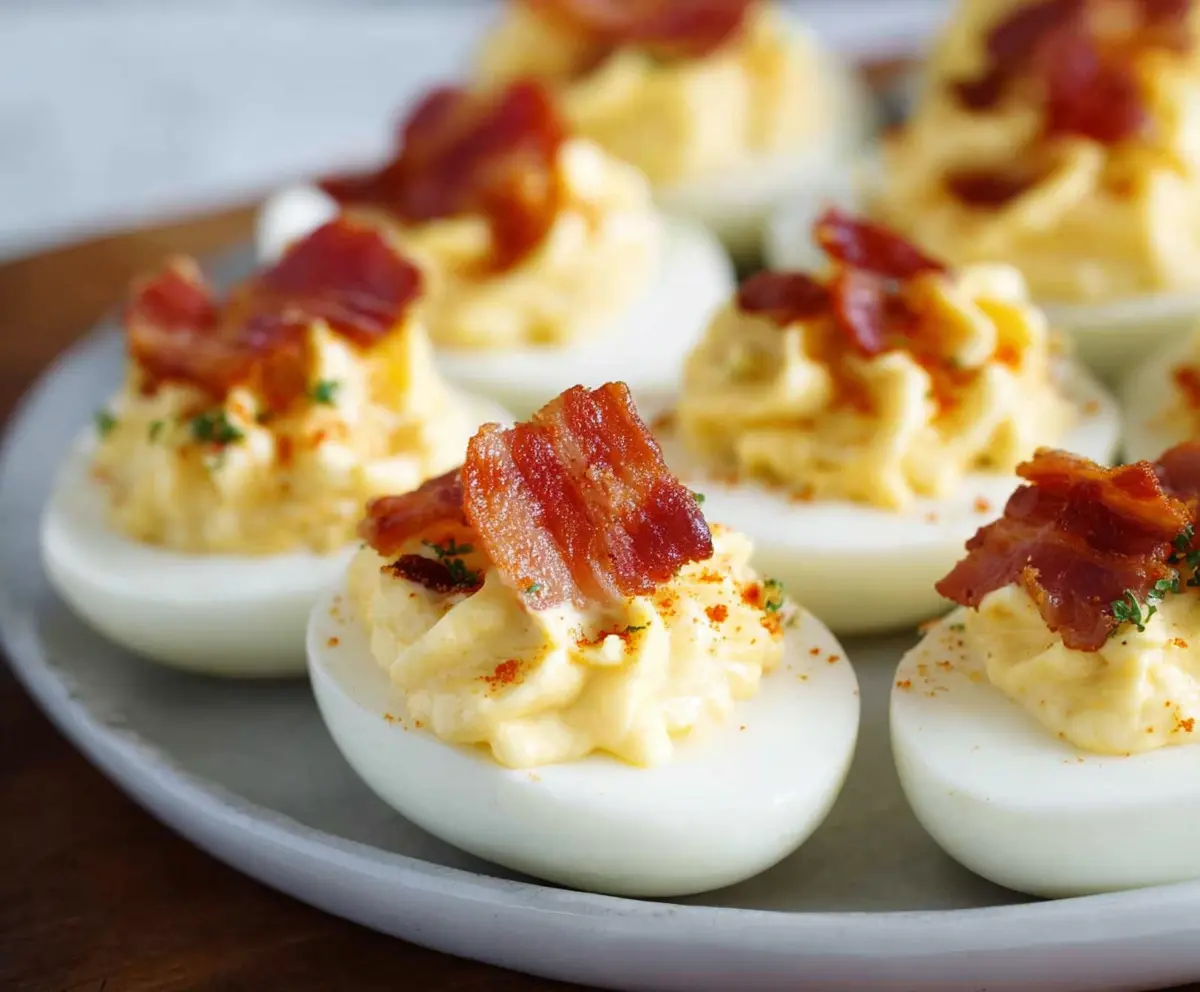 Easy Bacon Ranch Deviled Eggs