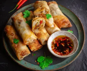 Crispy Baked Vegetable Spring Rolls