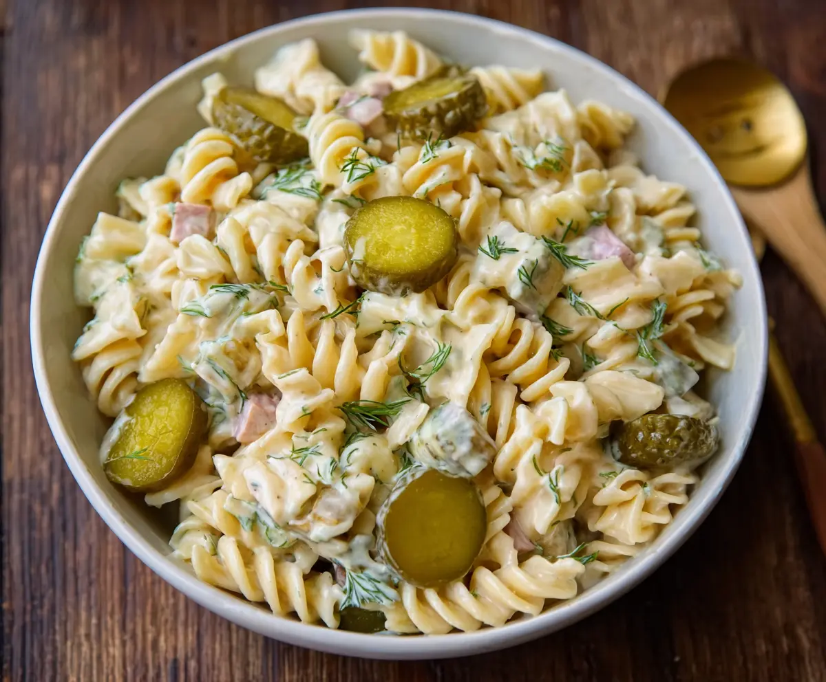 Easy Dill Pickle Pasta Salad