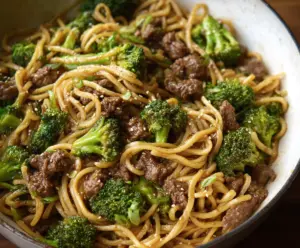 Garlic Ginger Beef and Broccoli Noodles