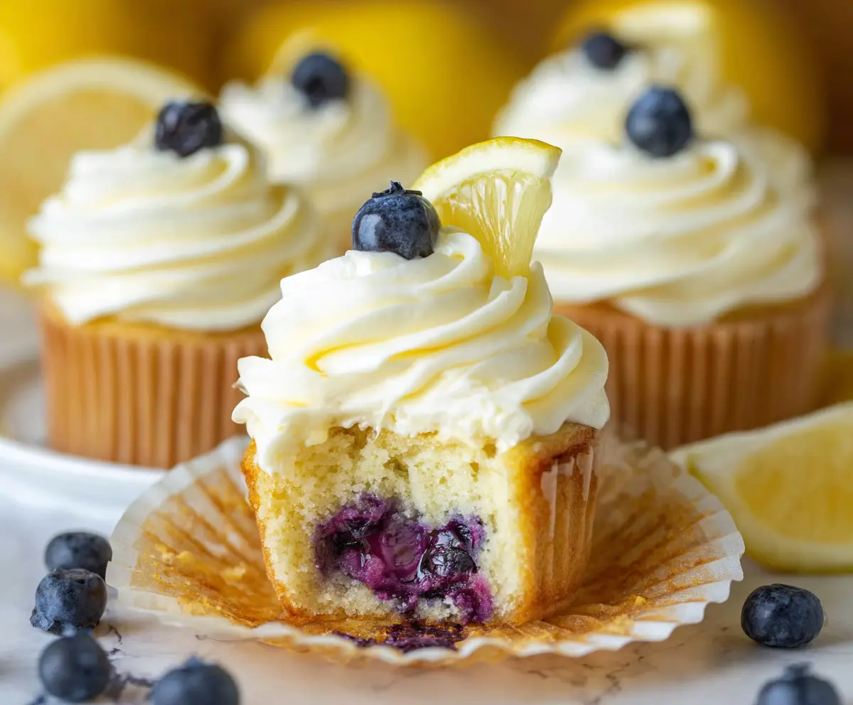 Easy Lemon Blueberry Cupcakes Recipe