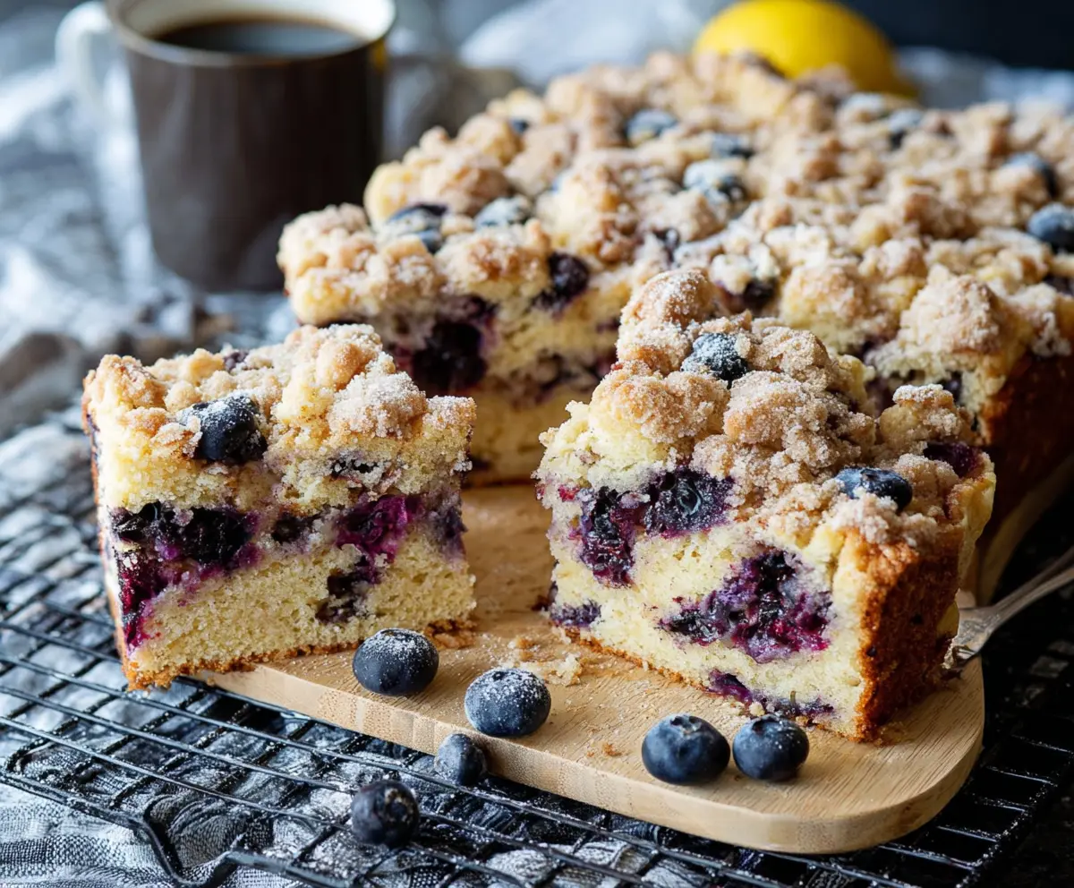 Easy Lemon Blueberry Sourdough Cake