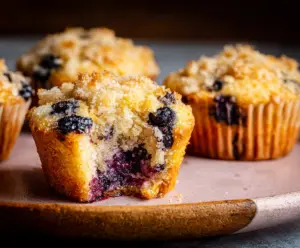 Lemon Blueberry Sourdough Muffins