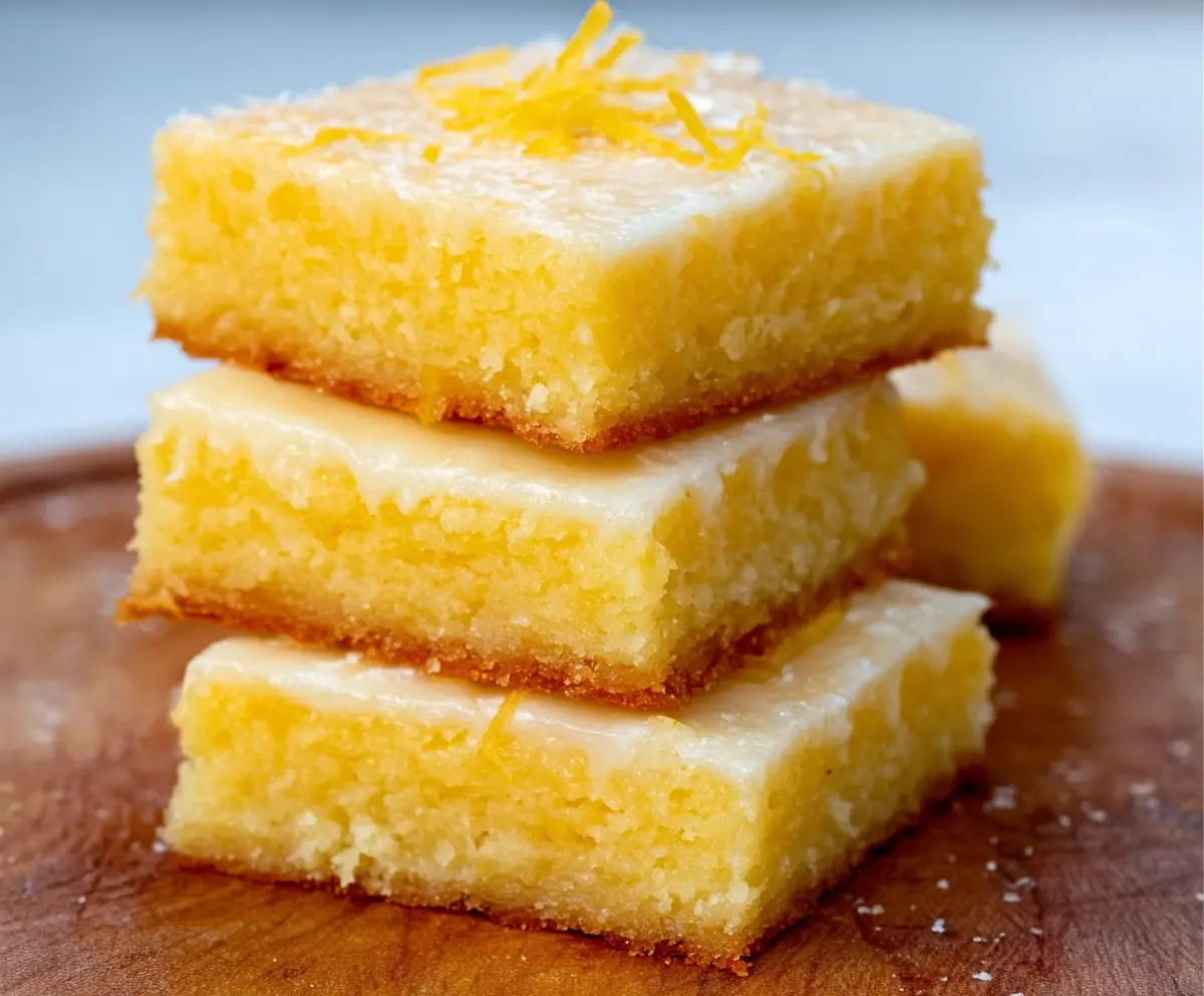 Delicious Lemon Brownies with a zesty lemon glaze and a moist, chewy texture