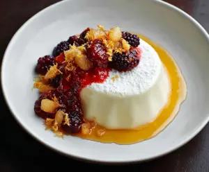 Orange Blossom Honey Panna Cotta with Berry Compote