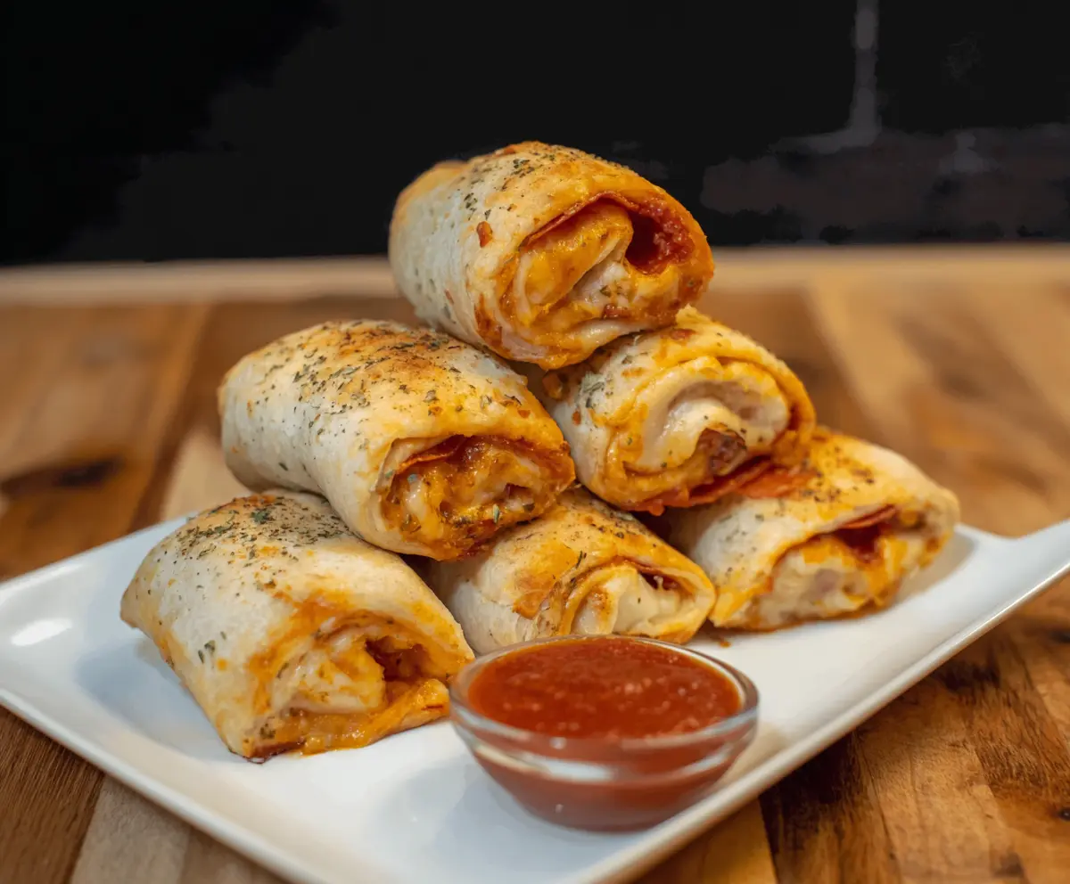 Delicious homemade Pepperoni Pizza Rolls with melted cheese and crispy crust