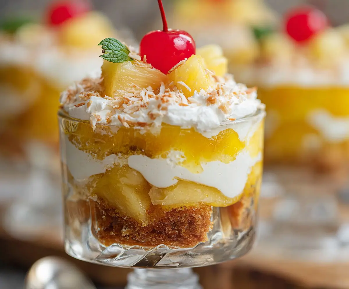 Easy Pineapple Coconut Trifle Cups