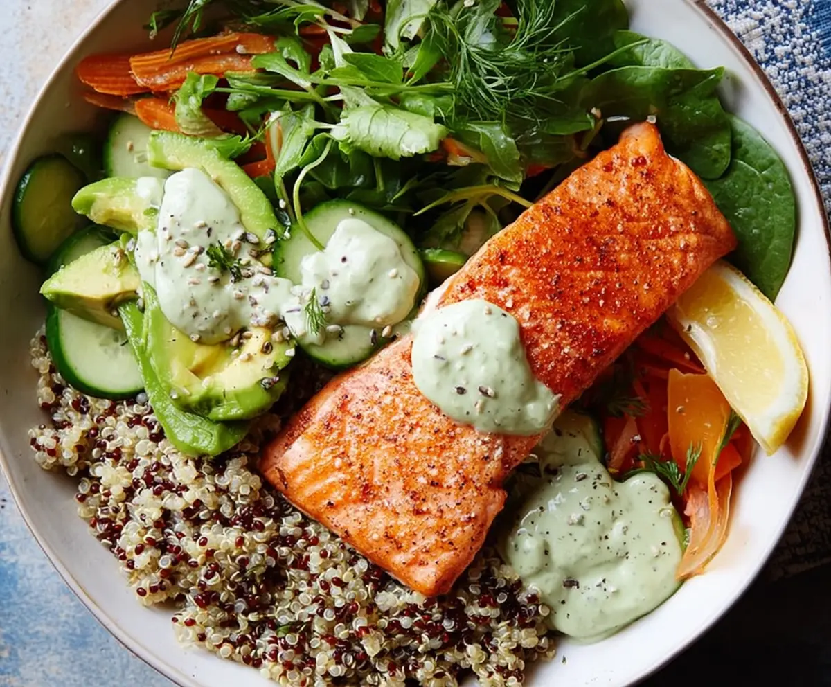 Healthy Salmon Quinoa Power Bowl