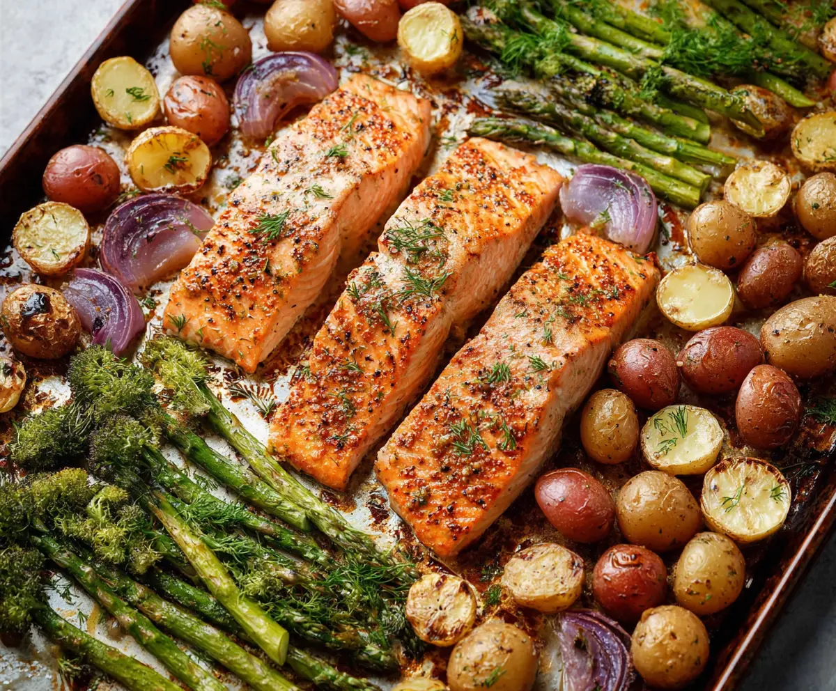 Honey Mustard Salmon & Spring Veggies