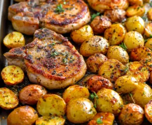 Sheet Pan Pork Chops and Potatoes