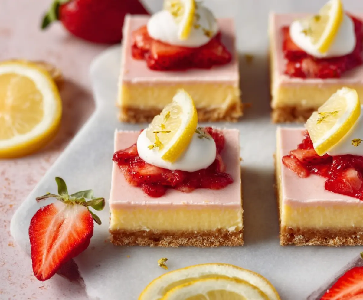 Easy Spring Strawberry Lemon Bars