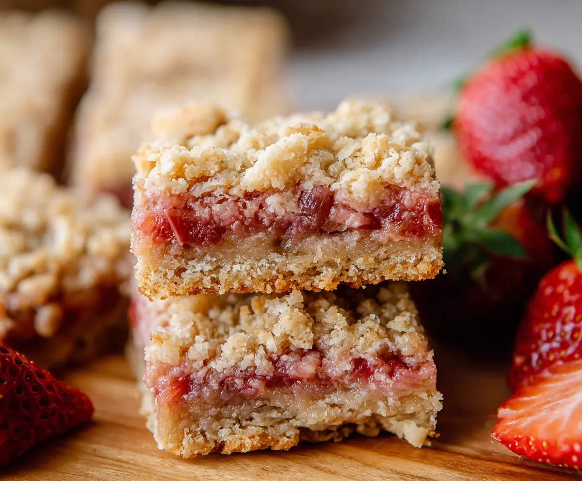 Strawberry Rhubarb Crumble Bars Recipe