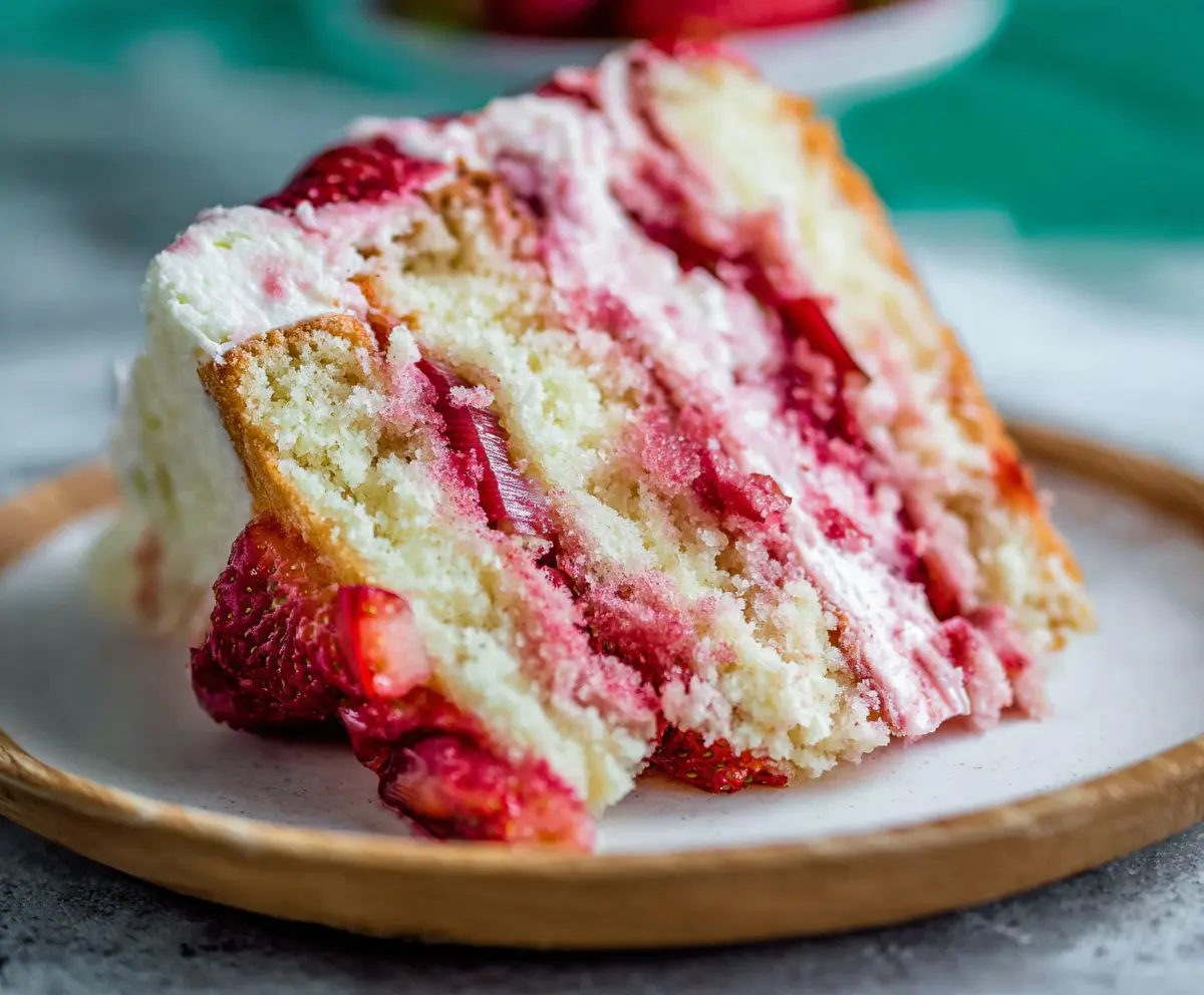 Easy Strawberry Rhubarb Layer Cake