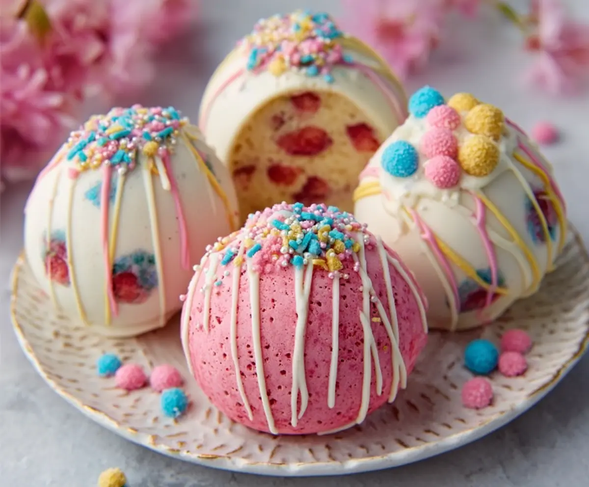 Easy Strawberry Shortcake Easter Egg Bombs