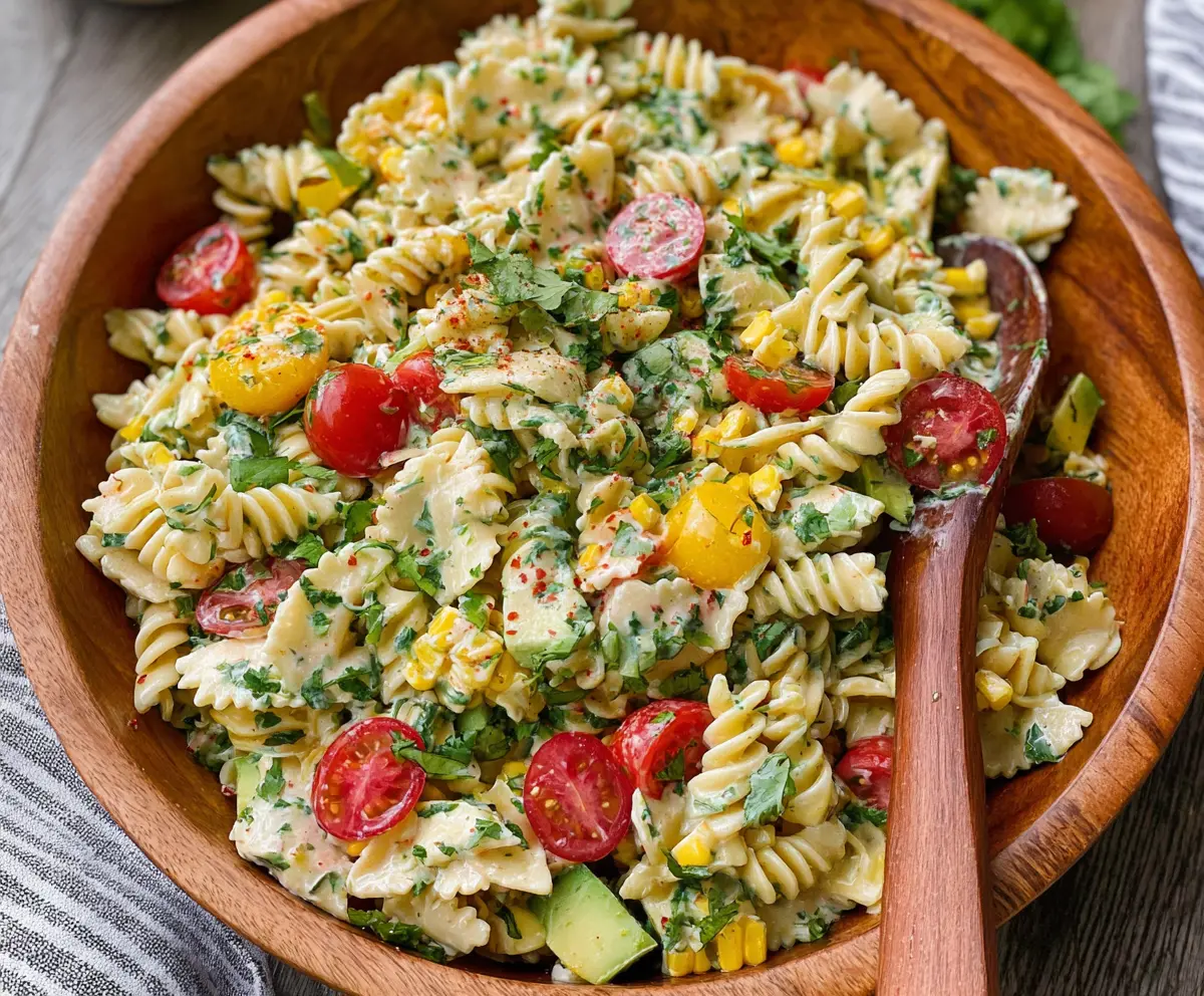 Refreshing cilantro lime pasta salad with fresh herbs and zesty dressing for a light, flavorful meal.