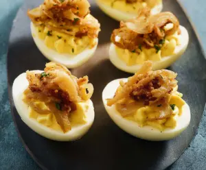 French Onion Deviled Eggs
