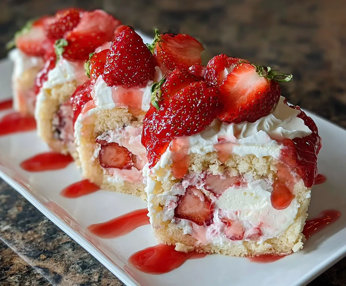 Strawberry Shortcake Cheesecake Sushi Rolls